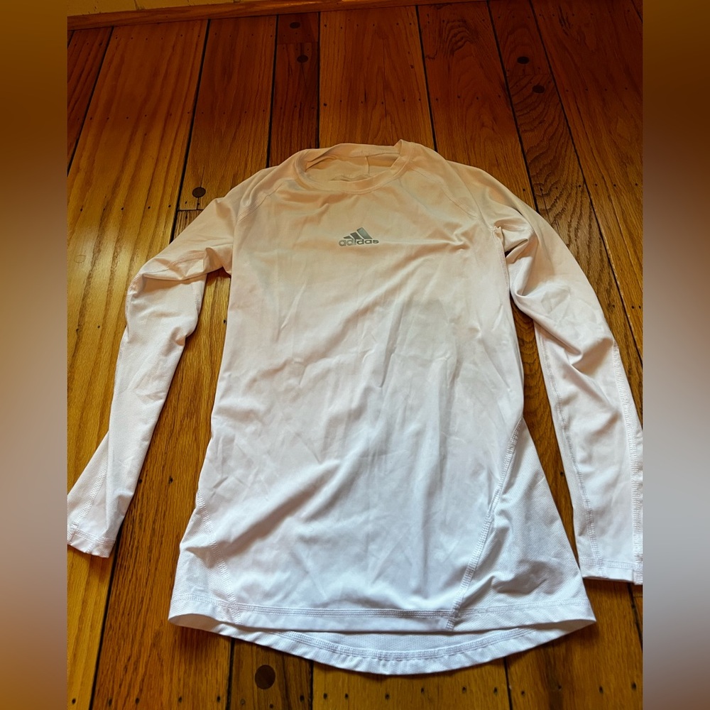 Adidas White Techfit Shirt size small